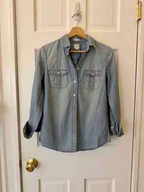 J. Crew Light Wash Denim Button-Down Shirt